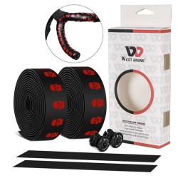 Fita refletiva para guidão de bicicleta - antiderrapante - com protetores de barra