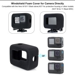 Capa de espuma para pára-brisa - à prova de vento / redução de ruído - para câmeras GoPro Hero