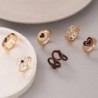 Retro style rings - brown flowers / hearts - 6 piecesRings