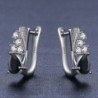 Elegant silver earrings with black crystalEarrings