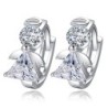 Round silver earrings with crystal angelEarrings