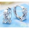 Round silver earrings with crystal angelEarrings