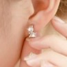 Round silver earrings with crystal angelEarrings