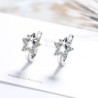 Silver earrings with a double star / crystalsEarrings