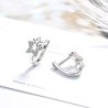 Silver earrings with a double star / crystalsEarrings