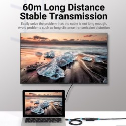 HDMI 60M extender - signal booster - USB 2.0 - 4K@60HzNetwork