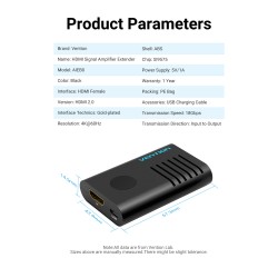 HDMI 60M extender - signal booster - USB 2.0 - 4K@60HzNetwork