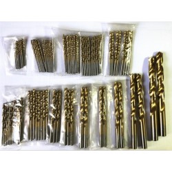15-10mm - Brocas helicoidais revestidas de titânio HSS - conjunto de 99 peças