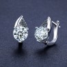 Elegant silver earrings - with white / black crystalsEarrings