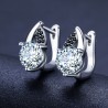 Elegant silver earrings - with white / black crystalsEarrings