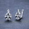 Elegant silver earrings - with white / black crystal flowerEarrings
