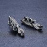 Elegant silver earrings - white zircon / black crystalsEarrings