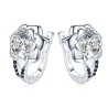 Elegant silver earrings - with crystal flowerEarrings