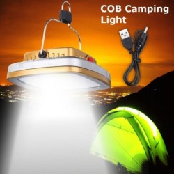 Luz de acampamento LED COB - lanterna solar - com gancho para pendurar
