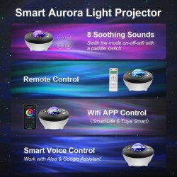 Projetor galáxia céu estrelado - luz noturna LED - controle APP / Alexa