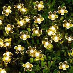 Luz solar - cordão de LED - guirlanda - decoração de Natal - flores