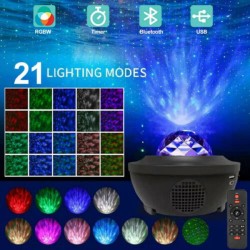 Projetor de céu estrelado - Luz noturna LED - com alto-falante - Bluetooth