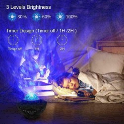 Projetor de céu estrelado - Luz noturna LED - com alto-falante - Bluetooth