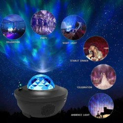 Projetor de céu estrelado - Luz noturna LED - com alto-falante - Bluetooth