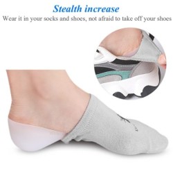 Height increase shoe insoles - silicone gel pads - insole sock - heel / ankle protectionFeet