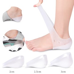 Palmilhas para aumento de altura - almofadas de gel de silicone - meia palmilha - proteção de calcanhar/tornozelo