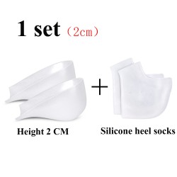 Palmilhas para aumento de altura - almofadas de gel de silicone - meia palmilha - proteção de calcanhar/tornozelo