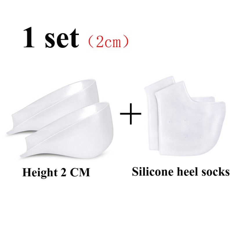 Palmilhas para aumento de altura - almofadas de gel de silicone - meia palmilha - proteção de calcanhar/tornozelo
