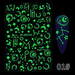Adesivos decorativos luminosos para unhas