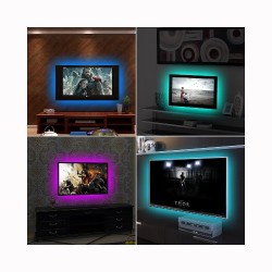 Faixa de iluminação de fundo para TV - LED - RGB - Conexão USB - com controle remoto