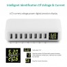 40W - Carregador inteligente - multiportas - 8 USB - 5V 8A - LED