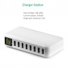40W - Carregador inteligente - multiportas - 8 USB - 5V 8A - LED
