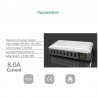 40W - Carregador inteligente - multiportas - 8 USB - 5V 8A - LED