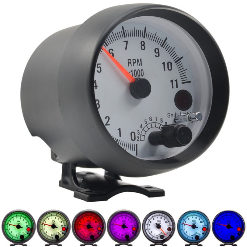 Tacômetro do carro - medidor - LED de 7 cores - 0-11000 rpm