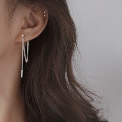 Long silver earrings - with chainEarrings