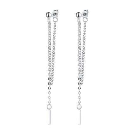 Long silver earrings - with chainEarrings