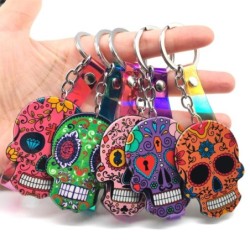 Caveira mexicana colorida - chaveiro