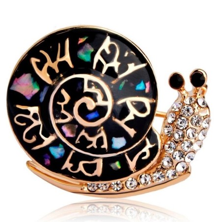 Broche de caracol de cristal