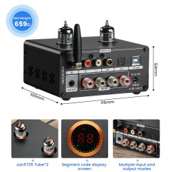 AIYIMA T9 PRO - Amplificador de áudio APTX HD Bluetooth - 100W * 2 - HiFi Estéreo com medidor VU
