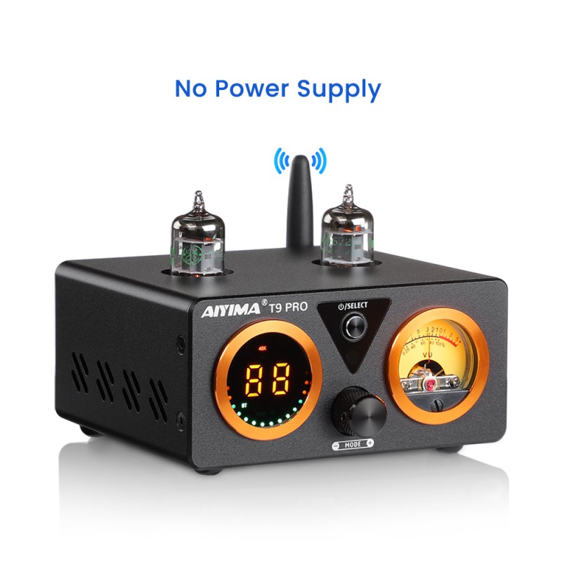 AIYIMA T9 PRO - Amplificador de áudio APTX HD Bluetooth - 100W * 2 - HiFi Estéreo com medidor VU