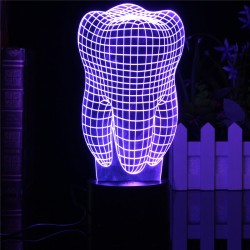 Lâmpada LED RGB de dente 3D - USB - touch-light