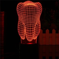 Lâmpada LED RGB de dente 3D - USB - touch-light