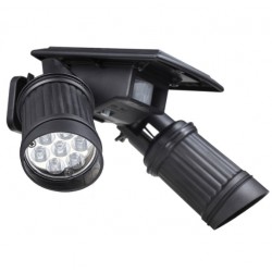 Lâmpada solar LED - Sensor de movimento PIR - Refletor de cabeça dupla - Aplique à prova d'água