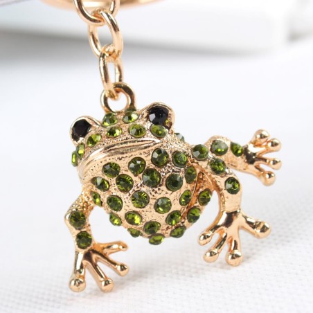 Chaveiro Sapo Cristal Dourado