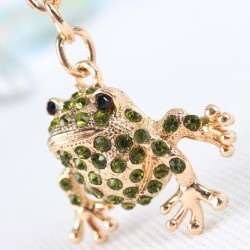 Chaveiro Sapo Cristal Dourado