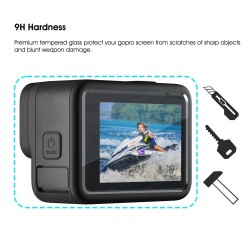 Protective Silicone Case for GoPro Hero 12 11 10 9 Black Tempered Glass Screen Protector Film Lens Cap Cover Go Pro Accessory