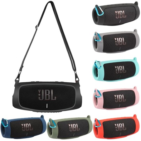JBL Charge 5 - Capa protetora de silicone macio para alto-falante Bluetooth com alça