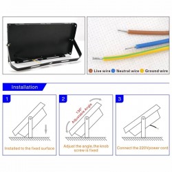 100W - AC 220V 230V 240V - Holofote LED - IP65 à prova d'água - refletor externo