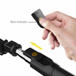 Bastão de selfie 3 em 1 - sem fio - Bluetooth - monopé portátil dobrável - tripé - com controle remoto