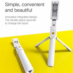 Bastão de selfie 3 em 1 - sem fio - Bluetooth - monopé portátil dobrável - tripé - com controle remoto