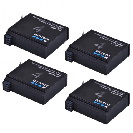 Bateria 1680mAh AHDBT- 401 - para câmera de ação GoPro Hero 4 - 4 peças